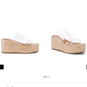clear espadrille wedges